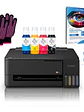 Impresora Epson E/tank L3310 + Tintas Sublimación Hoby Print + Papel Premium + Guantes - Miniatura 1