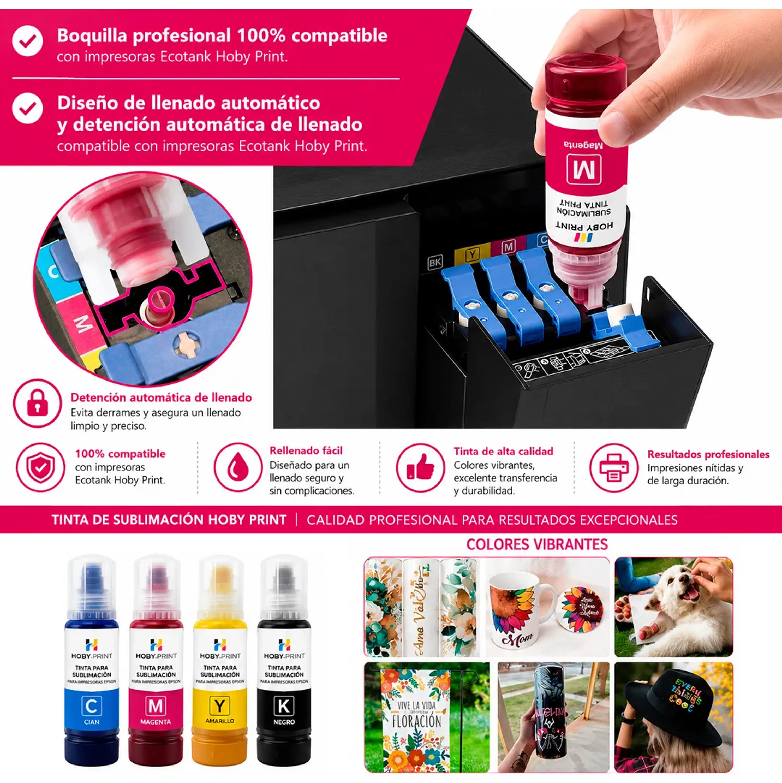 Impresora Epson E/tank L3310 + Tintas Sublimación Hoby Print + Papel Premium + Guantes 11