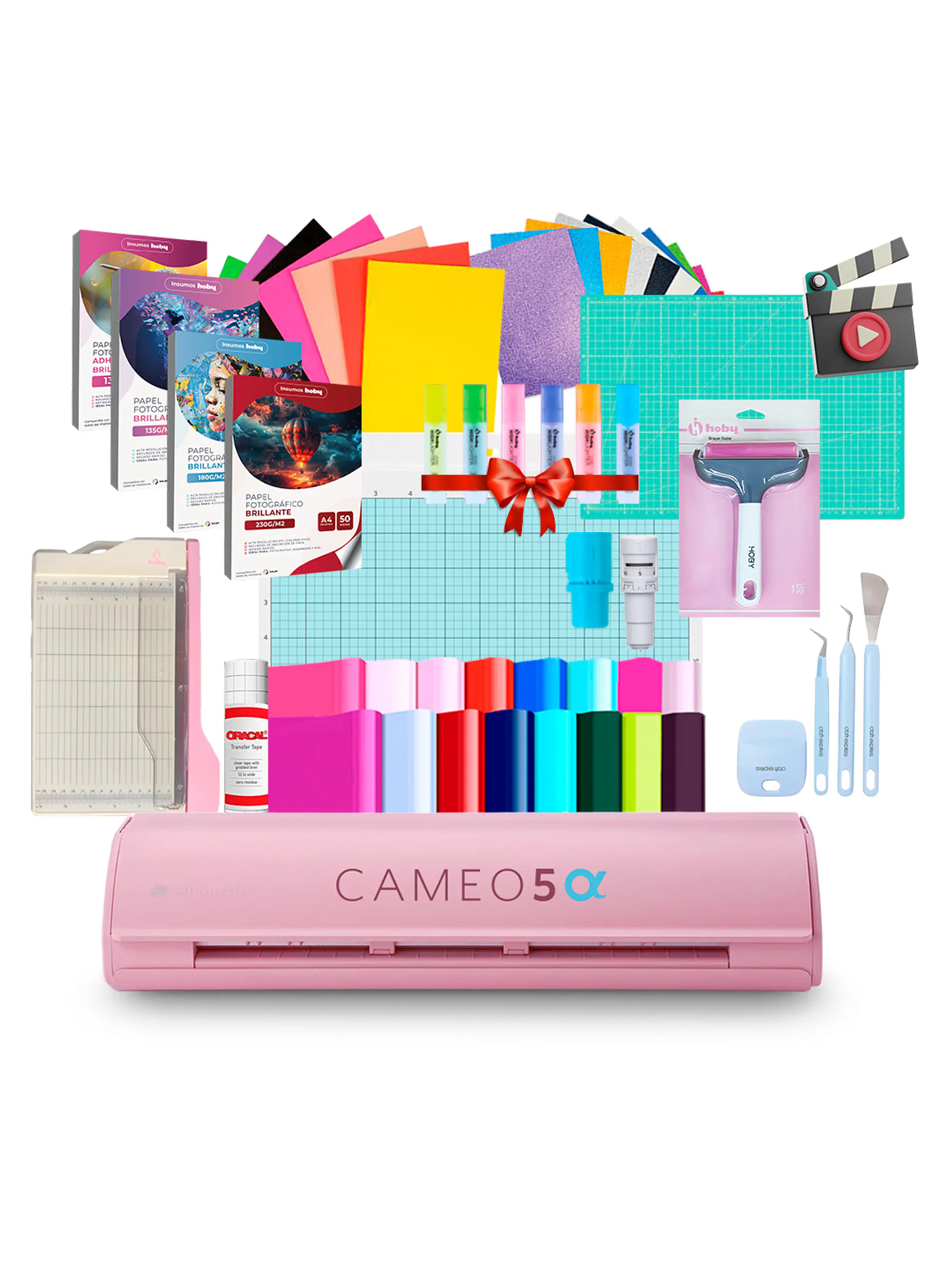 Kit Cameo 5 Alpha Blanca + Set Papeles Fotograficos e insumos 10