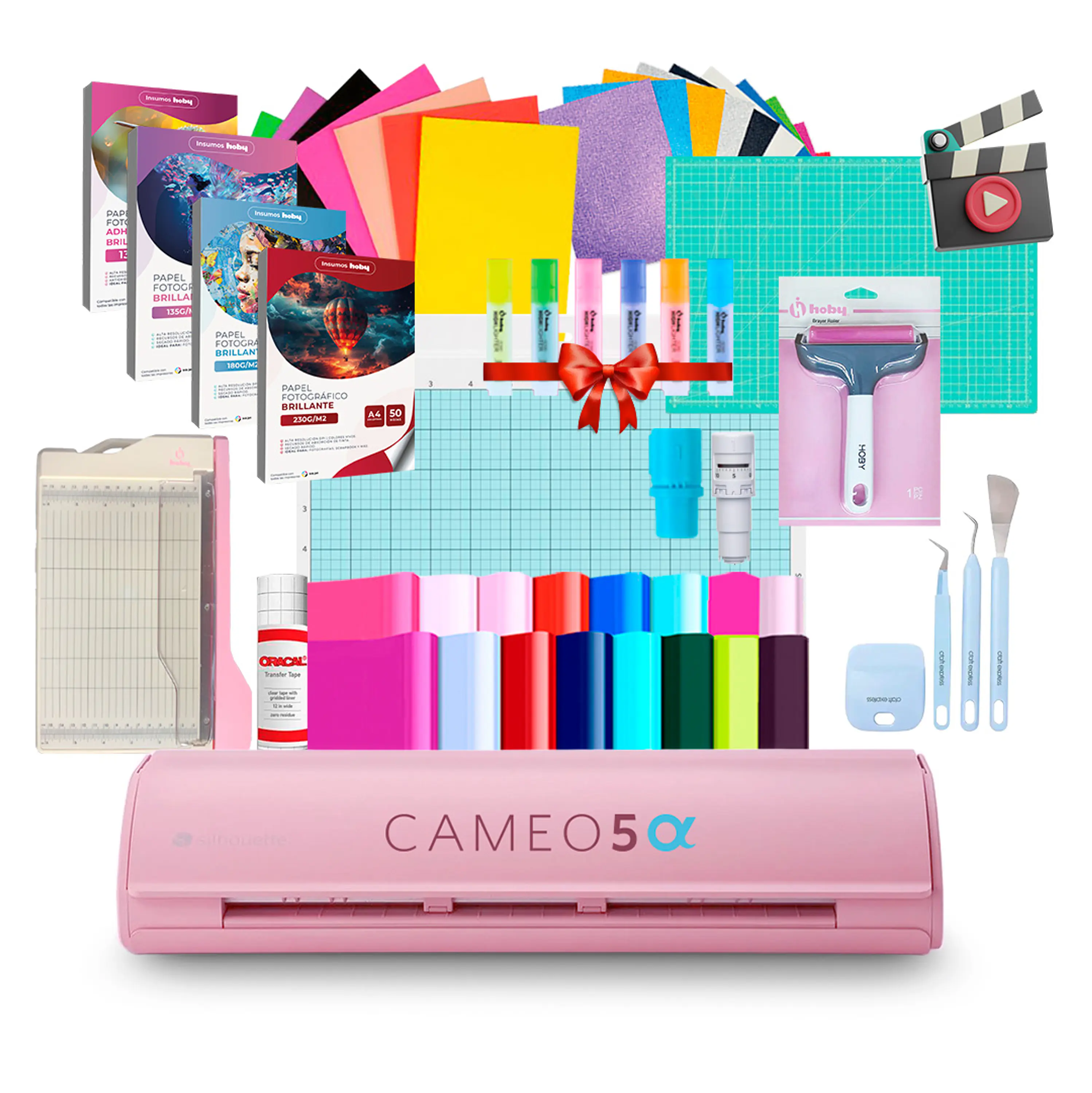 Kit Cameo 5 Alpha Blanca + Set Papeles Fotograficos e insumos 10