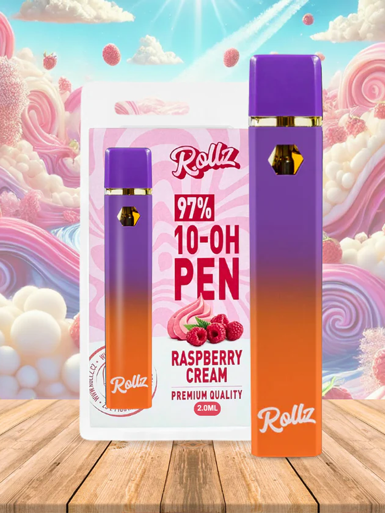Vape de 10-OH 97%, Framboesa, Caneta Descartável Rollz 1ml 1
