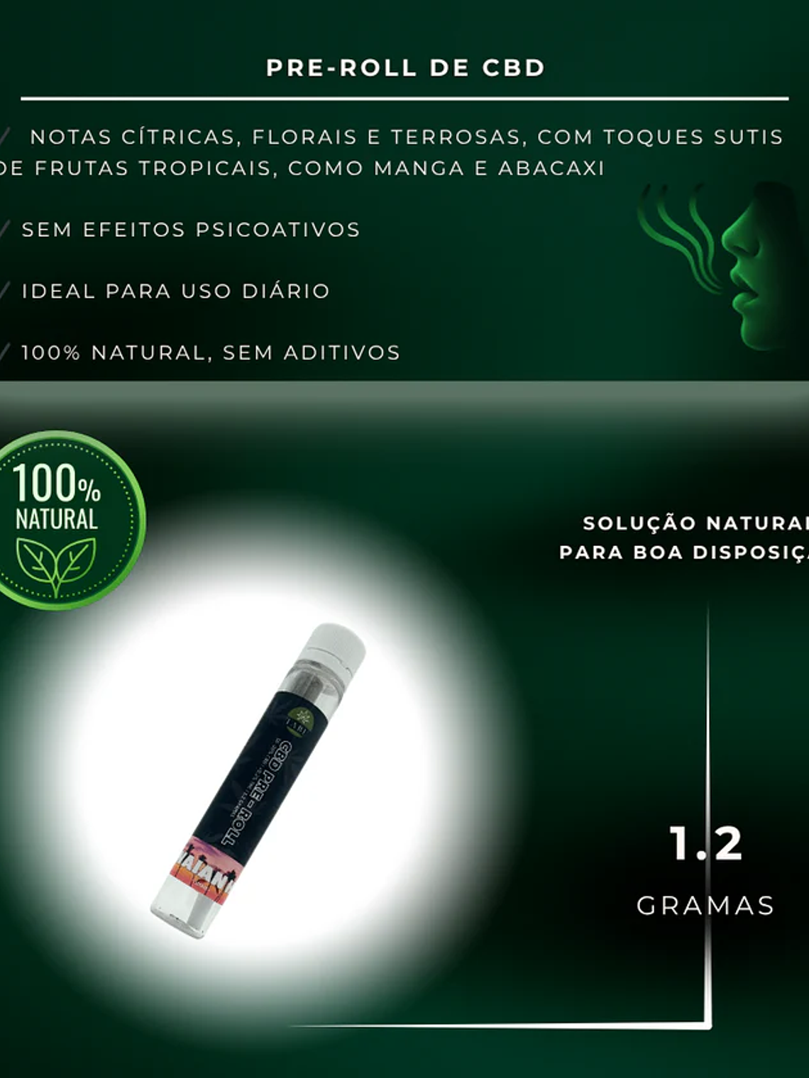 Cigarro enrolado - Pre Roll CBD Hawaiian Haze, 1.2g 2