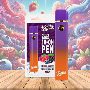Vape de 10-OH 97%, Triple Berry, Caneta Descartável Rollz 1ml