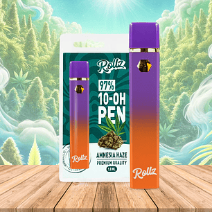Vape de 10-OH 97%, Amnesia Haze, Caneta Descartável Rollz 1ml
