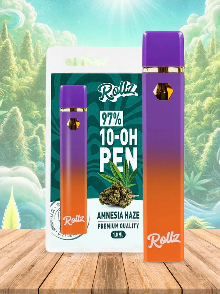 Vape de 10-OH 97%, Amnesia Haze, Caneta Descartável Rollz 1ml 1