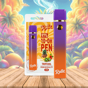 Vape de 10-OH 97%, Tropicool, Caneta Descartável Rollz 1ml