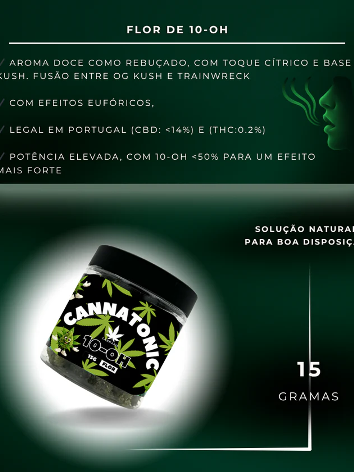 Flor de 10-OH Cannatonic 50%, 15g 2