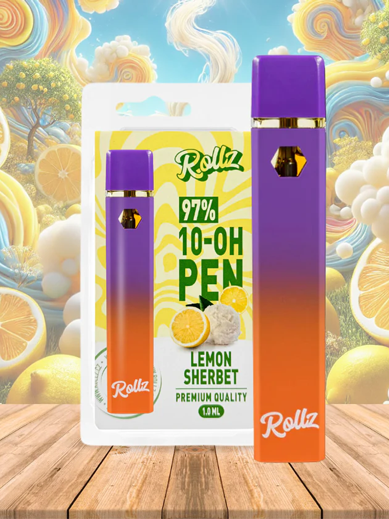 Vape de 10-OH 97%, Limão, Caneta Descartável Rollz 1ml 1