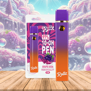 Vape de 10-OH 97%, Uva, Caneta Descartável Rollz 1ml