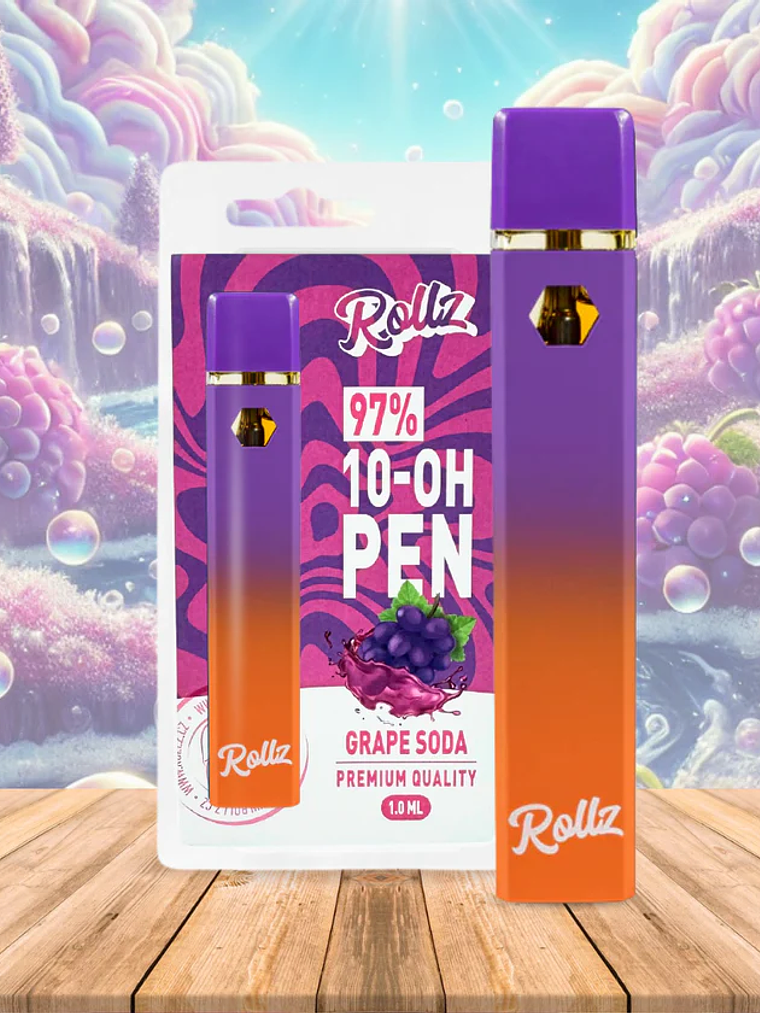 Vape de 10-OH 97%, Uva, Caneta Descartável Rollz 1ml 1
