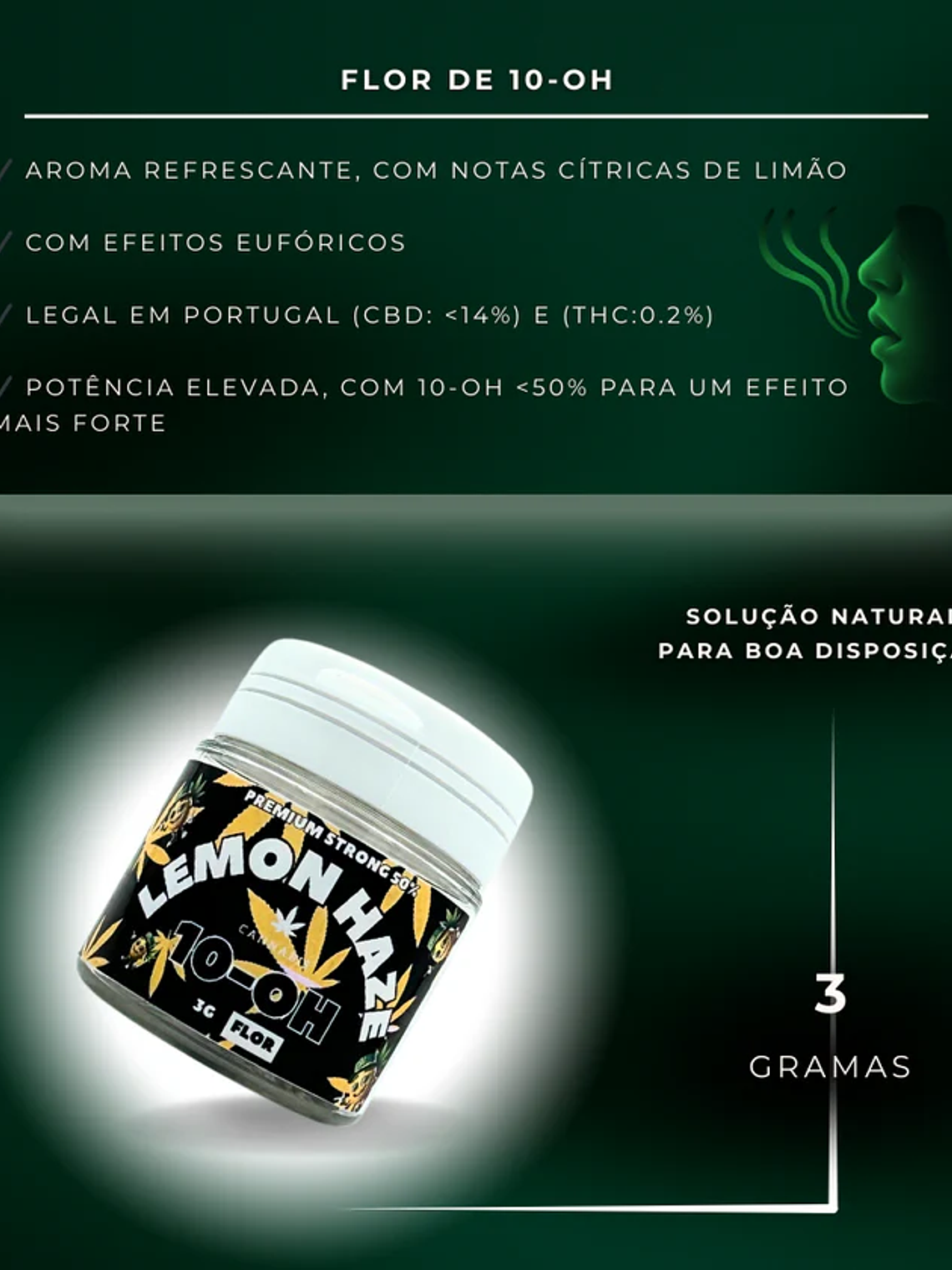 Flor de 10-OH Lemon Haze Premium Strong 50%, 3g 2