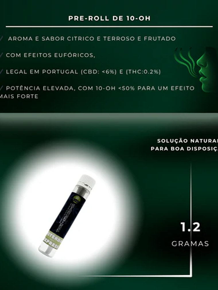 Cigarro enrolado - Pre Roll 10-OH 50%, AMSTERDAM EXPRESS  1.2g 2