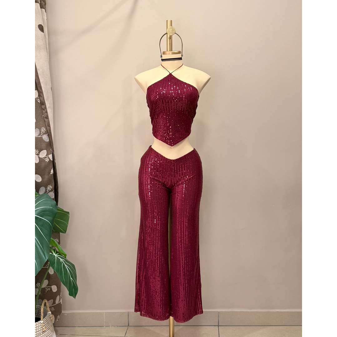 CONJUNTO MIA LENTEJUELAS VINO 1