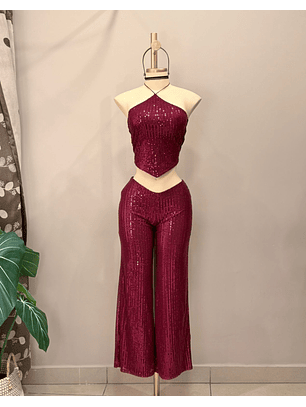 CONJUNTO MIA LENTEJUELAS VINO