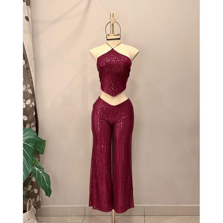 CONJUNTO MIA LENTEJUELAS VINO 1