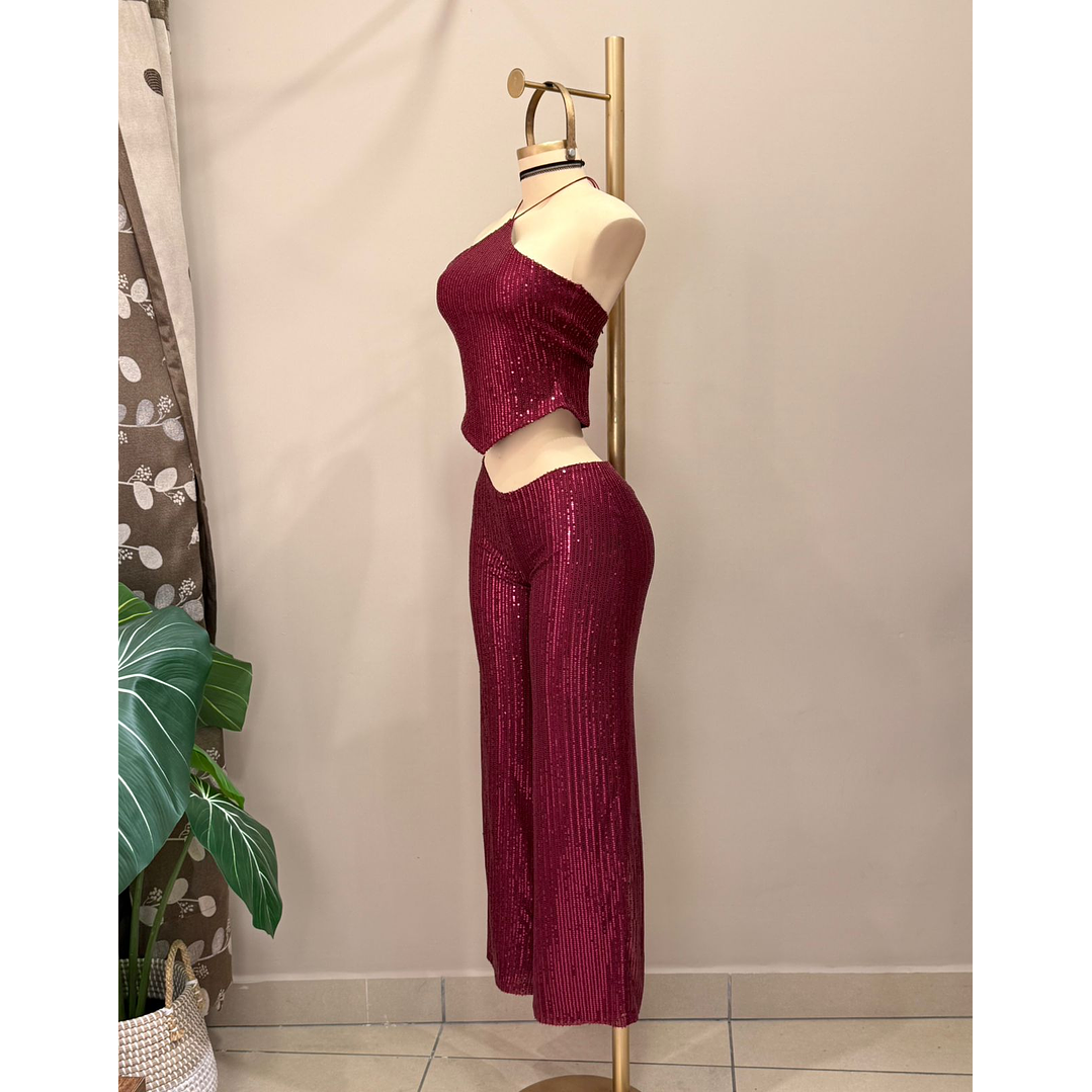 CONJUNTO MIA LENTEJUELAS VINO 2