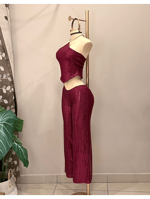 CONJUNTO MIA LENTEJUELAS VINO