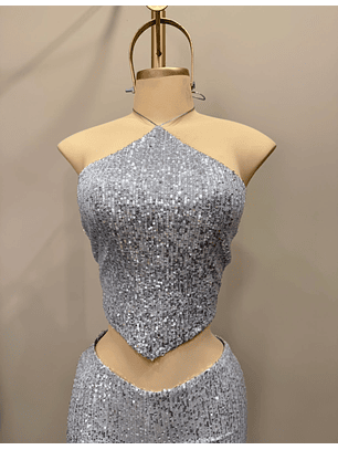 TOP MIA LENTEJUELAS PLATEADO