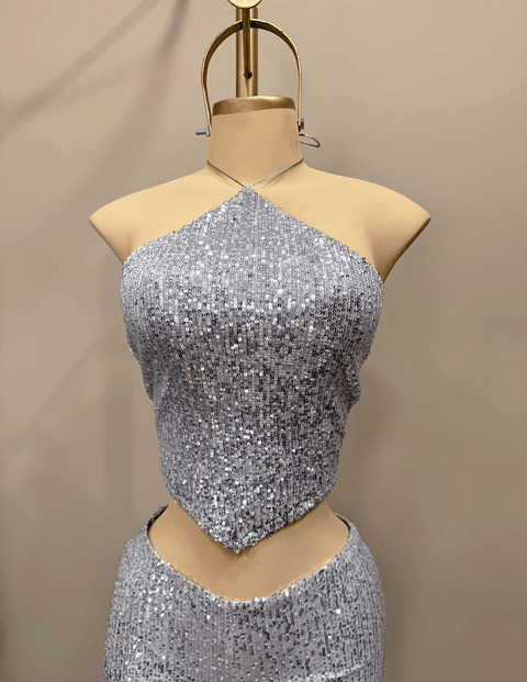 TOP MIA LENTEJUELAS PLATEADO