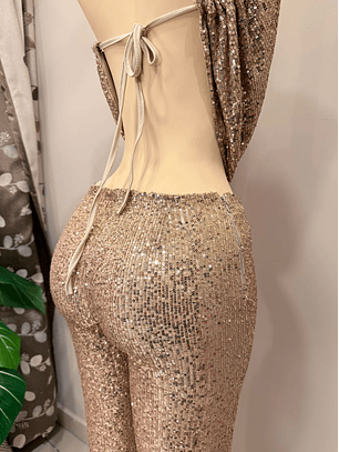 PANTALON LENTEJUELAS DORADO