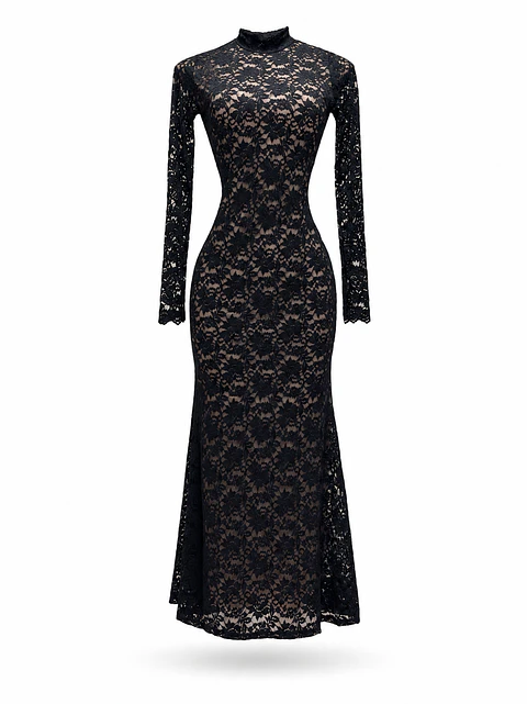 VESTIDO LARGO PRINCESS ENCAJE