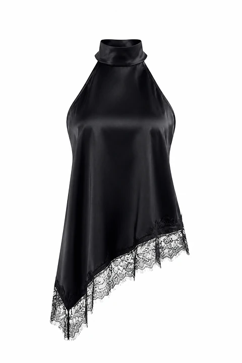 BLUSA NAY ENCAJE SATINADA