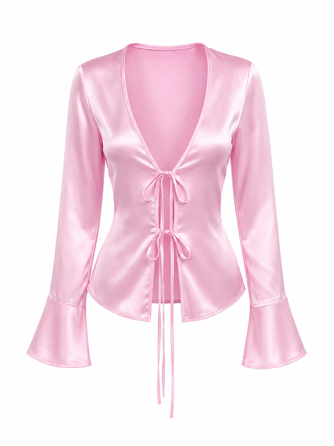 BLUSA ROSA SATINADA