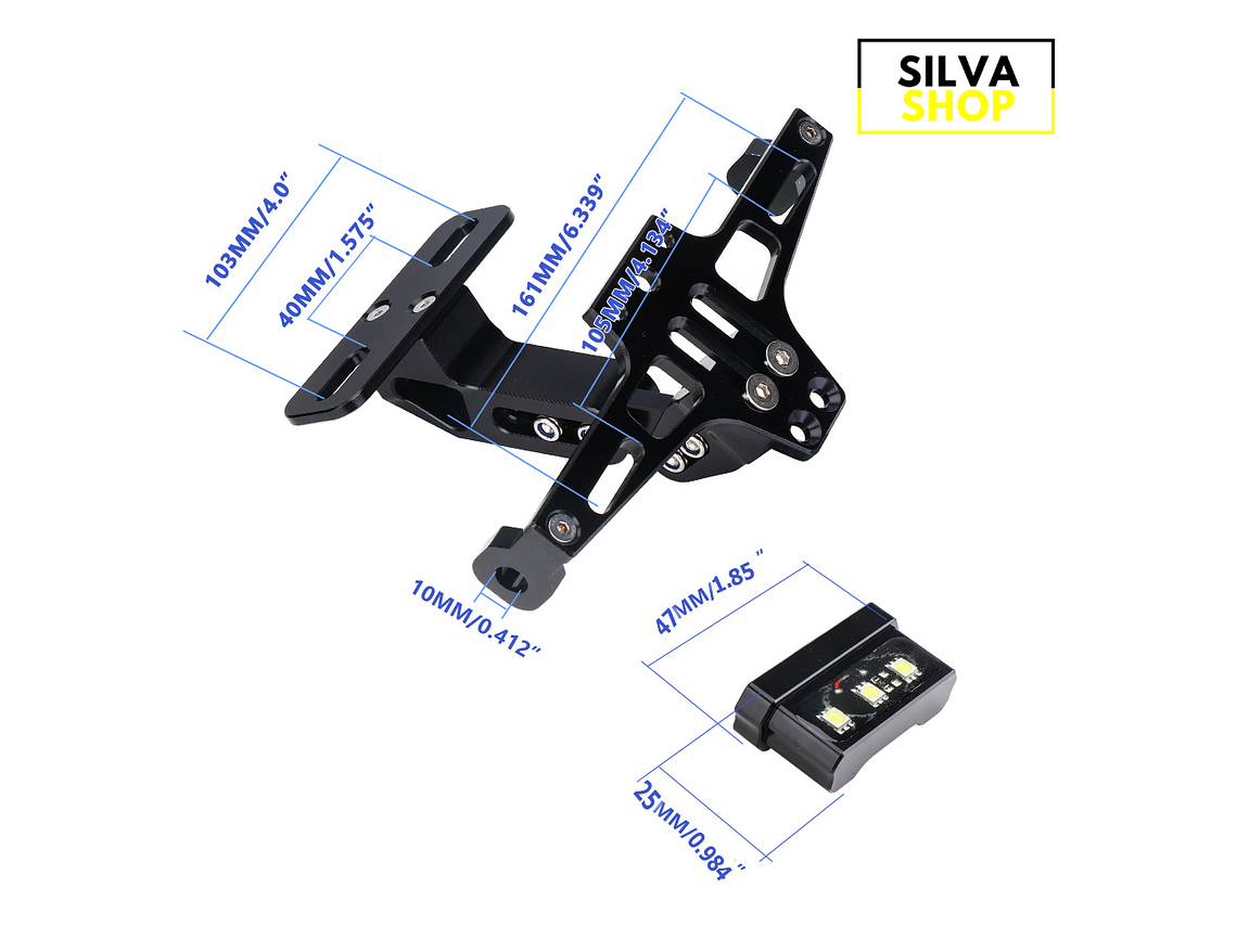 Suporte de Matrícula Curto Universal para Mota 5