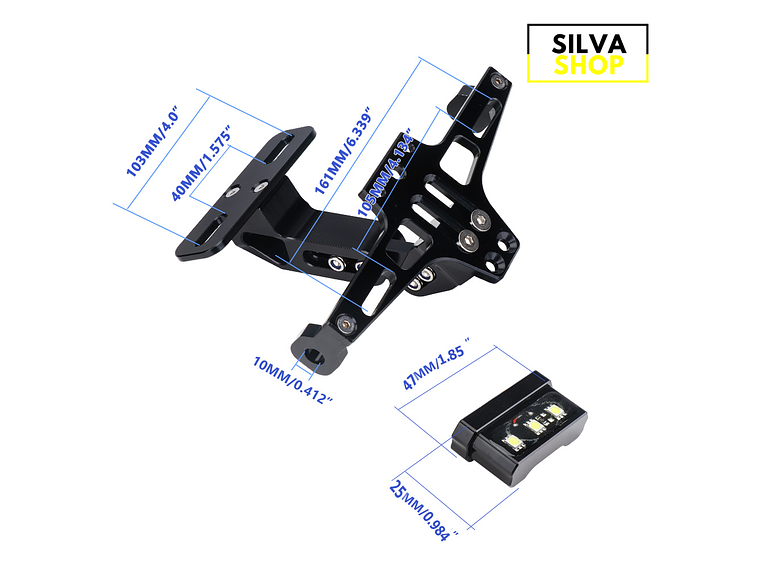 Suporte de Matrícula Curto Universal para Mota 5