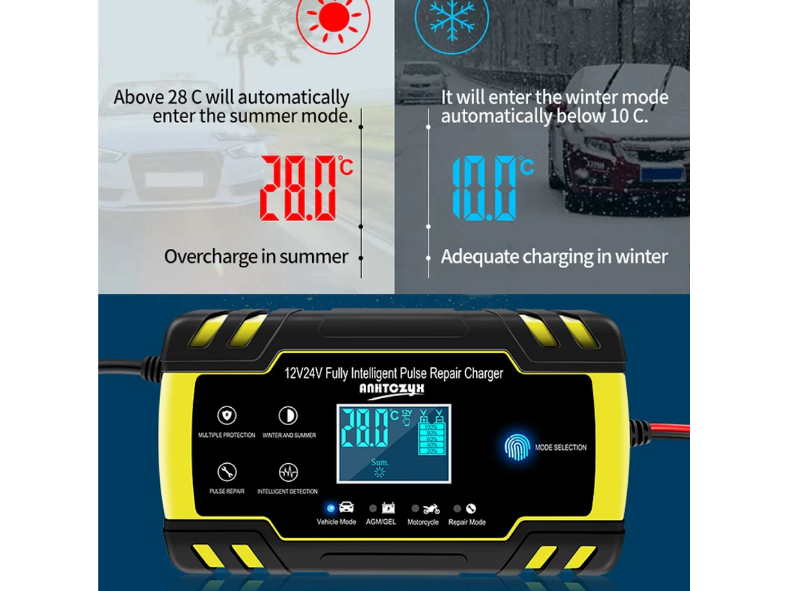 12V/24V Car/Motorcycle/Truck Battery Charger 2