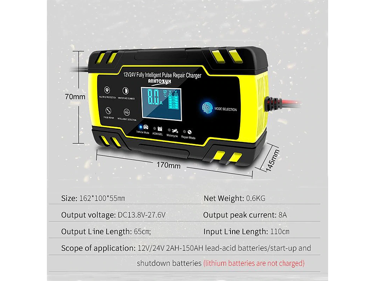 12V/24V Car/Motorcycle/Truck Battery Charger 3