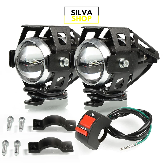 Faros auxiliares LED con interruptor para motocicletas 1