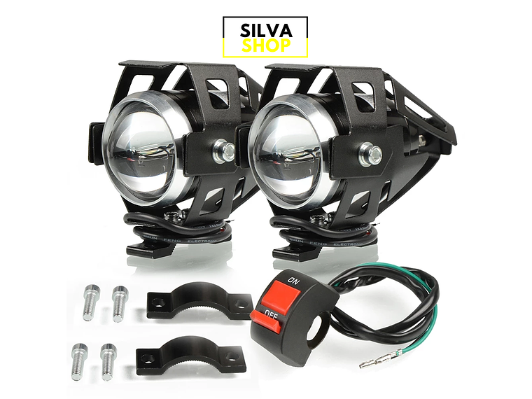 Faróis Auxiliares LED c/ Interruptor para Motas 1