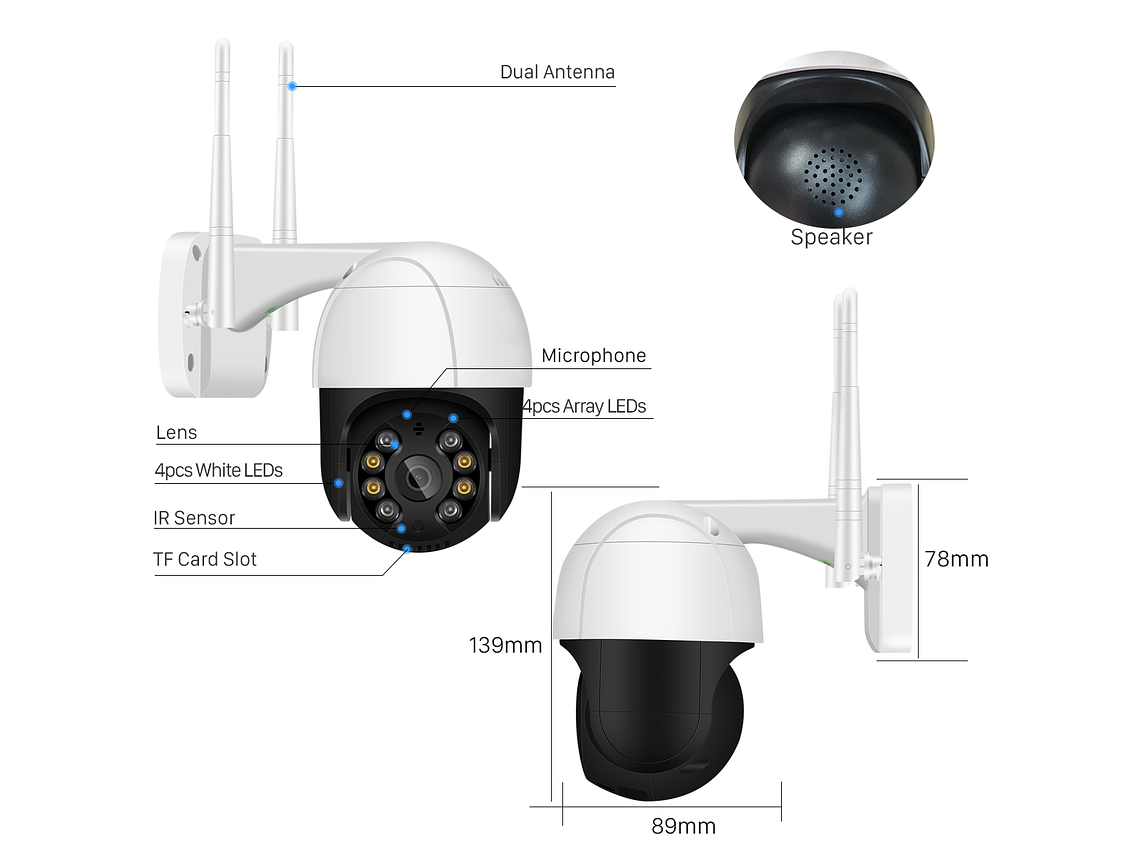 Câmara de Segurança Rotativa • PTZ IP • WIFI • 1080P 3