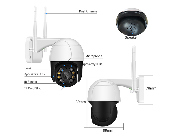 Câmara de Segurança Rotativa • PTZ IP • WIFI • 1080P 3