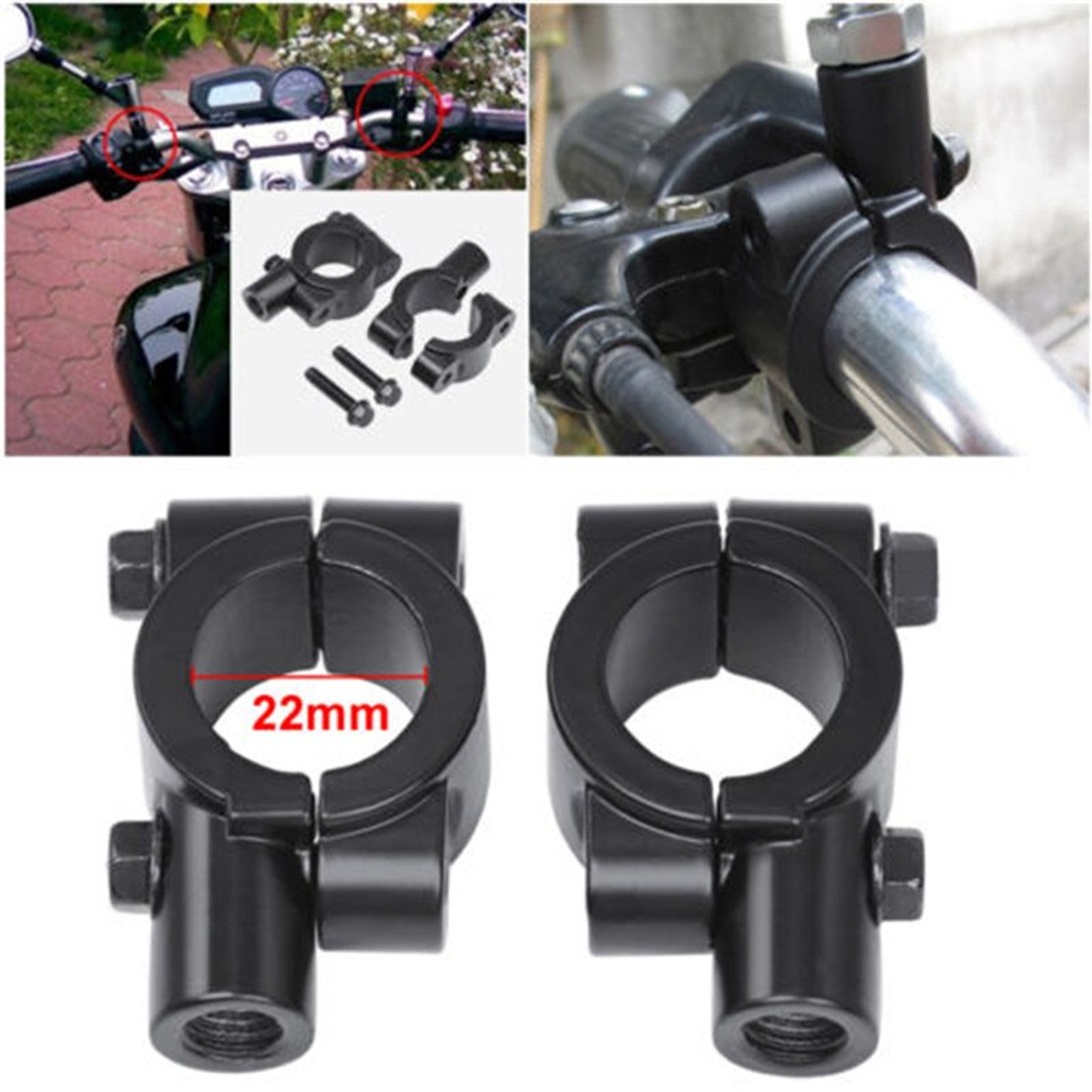 Soporte de espejo para manillar M8 3