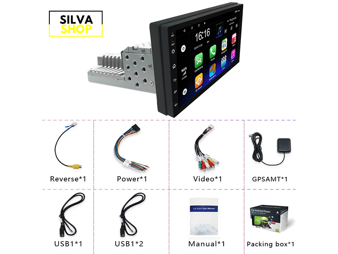 Radio 1DIN giratoria Android de 7