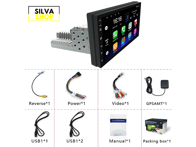 Radio 1DIN giratoria Android de 7