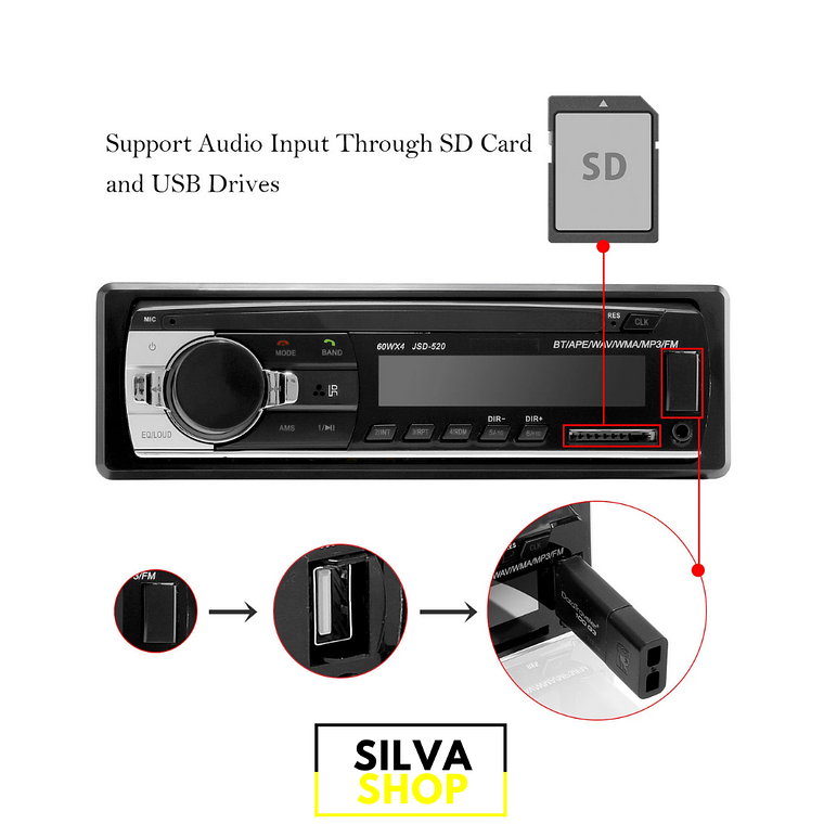 1DIN radio with Bluetooth 3