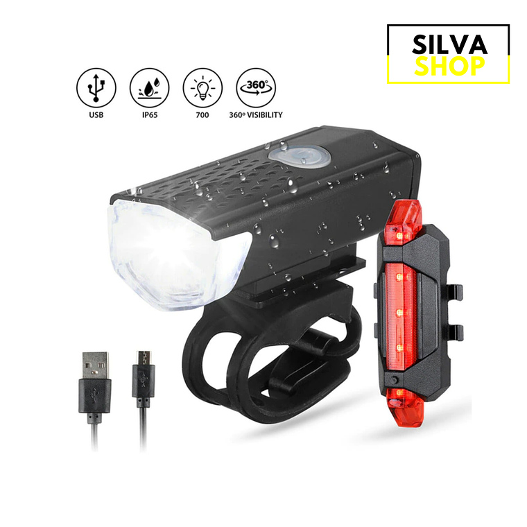 Rechargeable Bike Light - Front and STOP 1