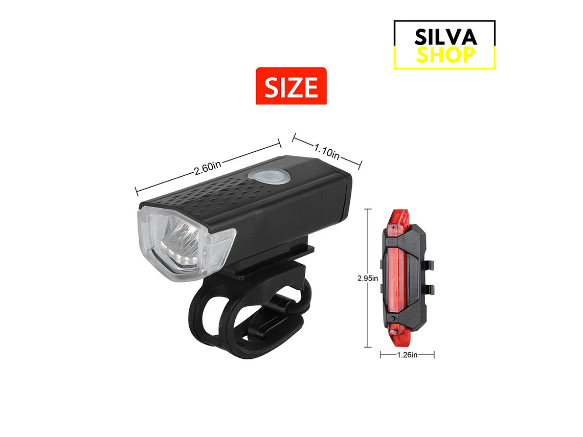 Luz de bicicleta recargable: delantera y STOP 4