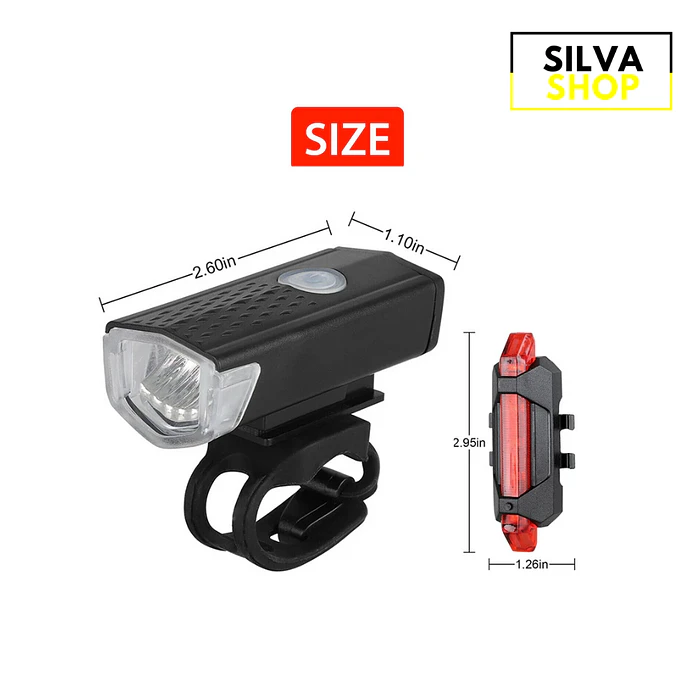 Luz de bicicleta recargable: delantera y STOP 4