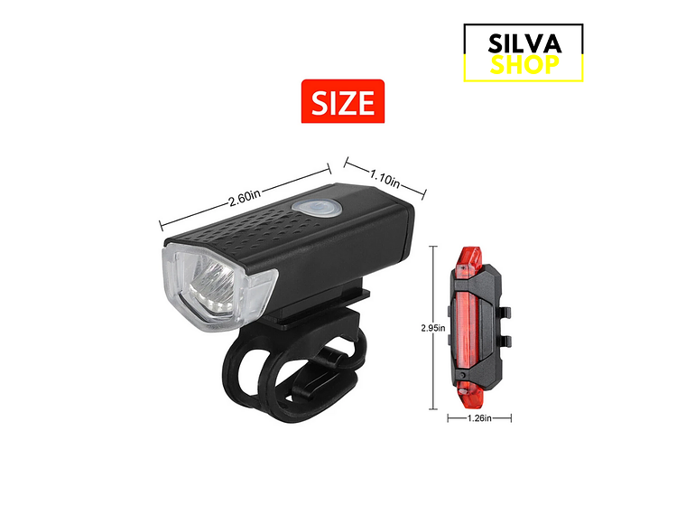 Luz de bicicleta recargable: delantera y STOP 4