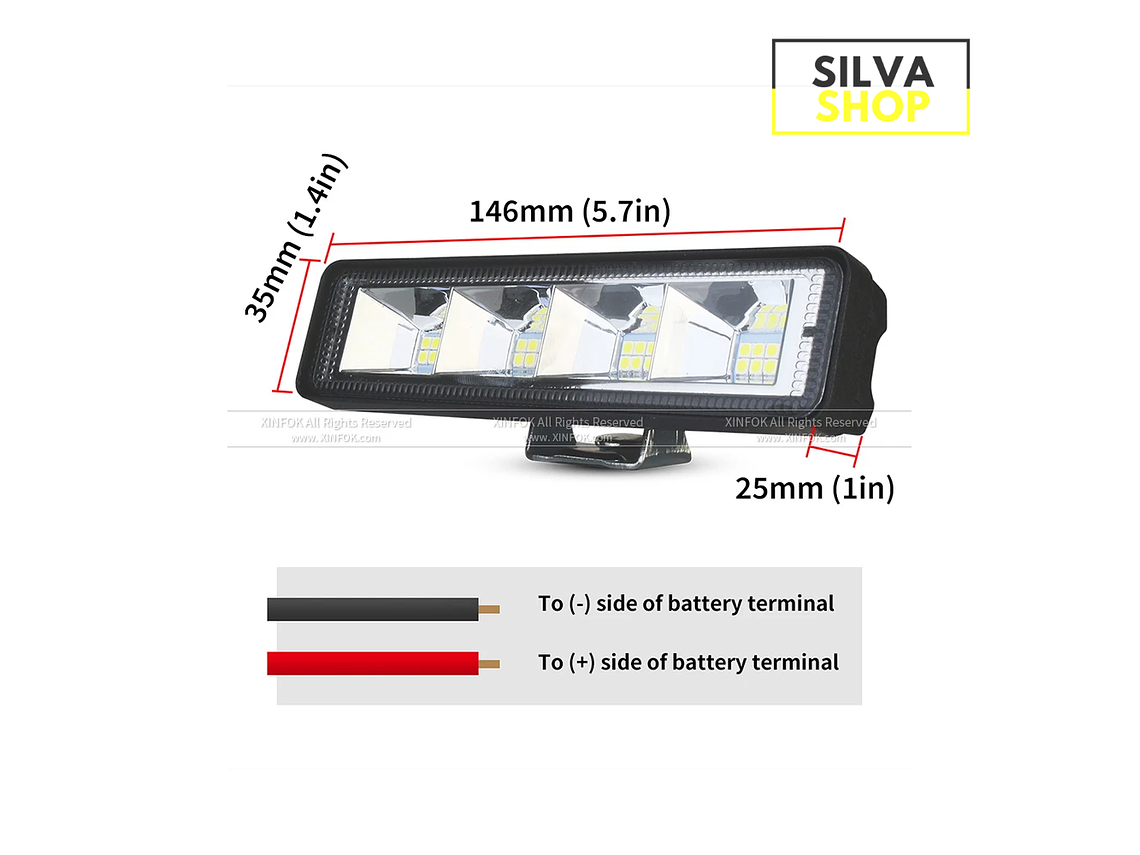 Barra de luz LED de 72W 4