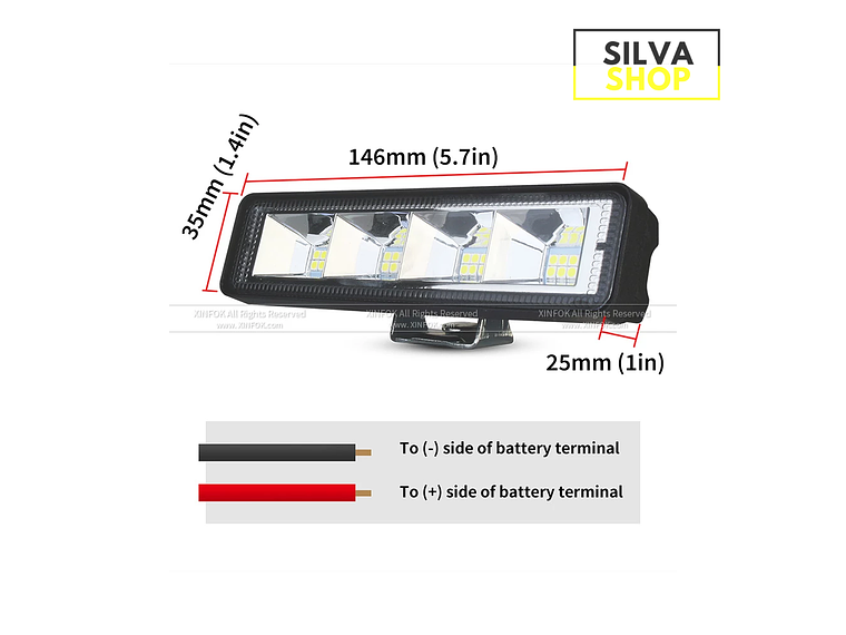 Barra de luz LED de 72W 4