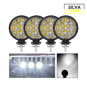 Faróis LED 48W Redondos - 2 Unidades