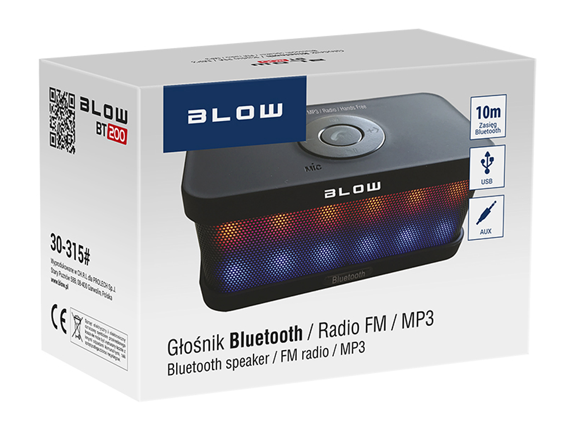 2 altavoces Bluetooth portátiles BT200 de 3 W. 3