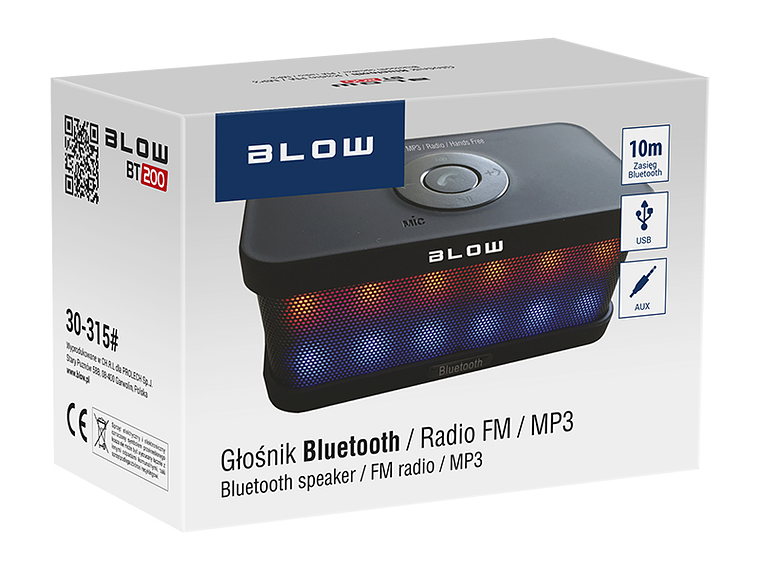 2 altavoces Bluetooth portátiles BT200 de 3 W. 3