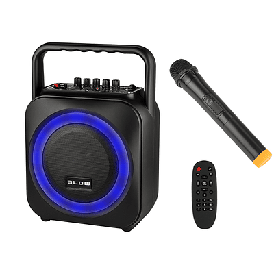 Coluna Portátil Bluetooth 100W c/ Microfone + Comando Karaoke - Blow BT800
