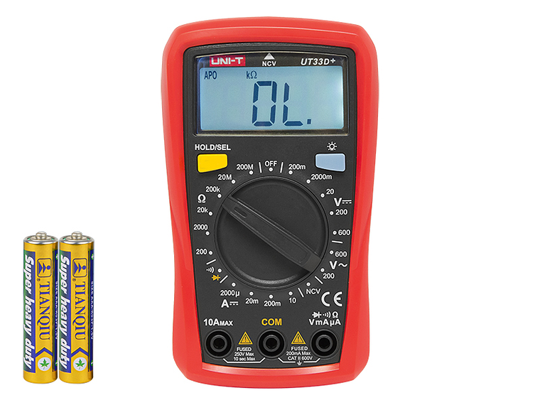  Multímetro Digital CAT II 600V (UT33D+) - UNI-T 1